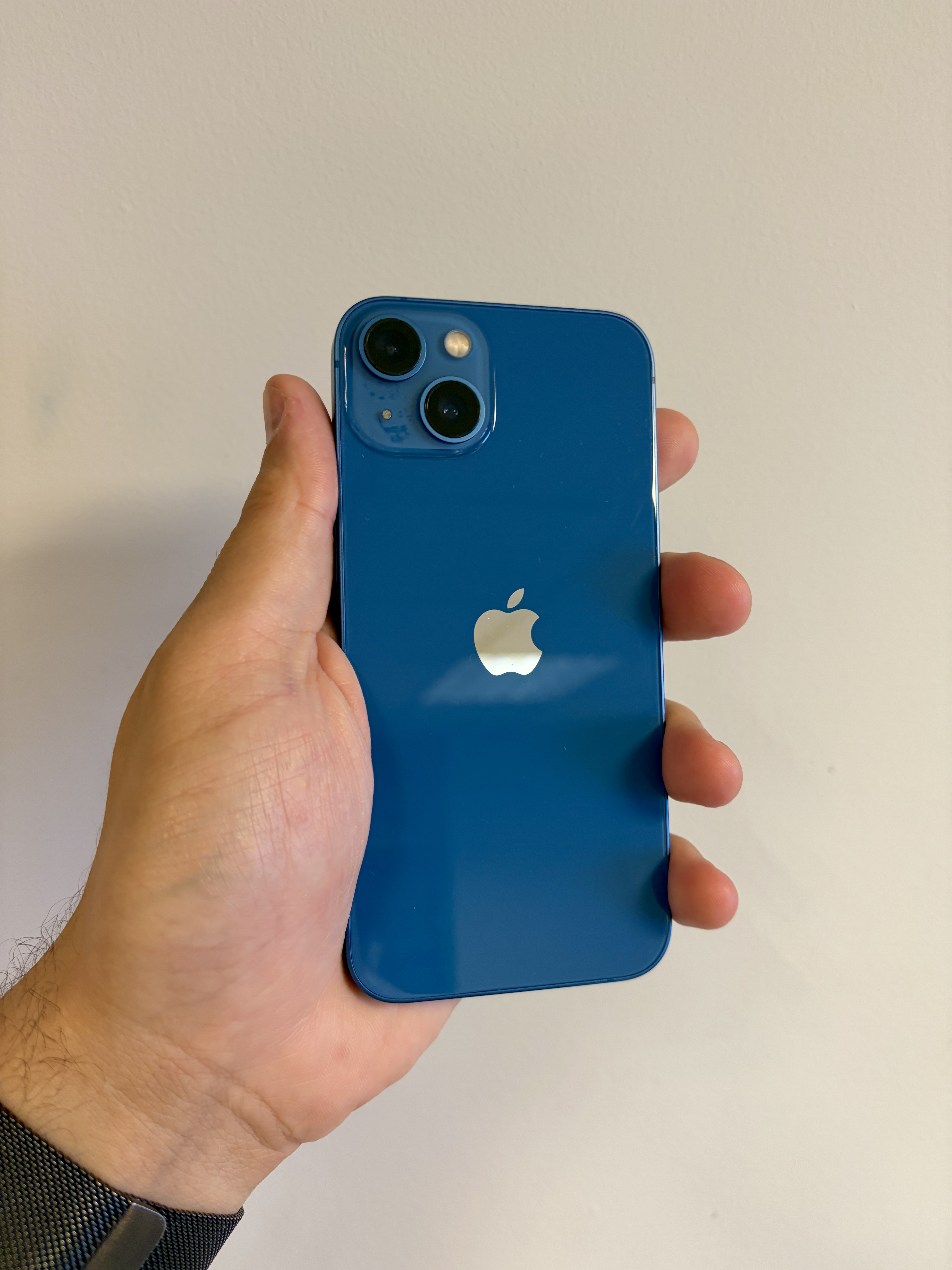 The Apple iPhone 13 Blue Smartphone 256GB 83 Pct Battery Health Fully Working - Product View 5 available from Rouge Technologies