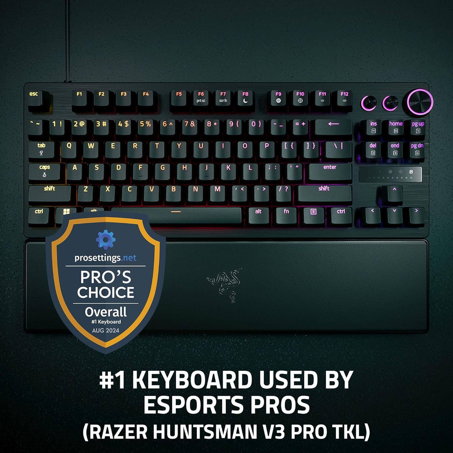 The Razer Huntsman V3 Pro TKL Mechanical PC Gaming Keyboard Black QWERTY US Gen 2 - Product View 3 available from Rouge Technologies