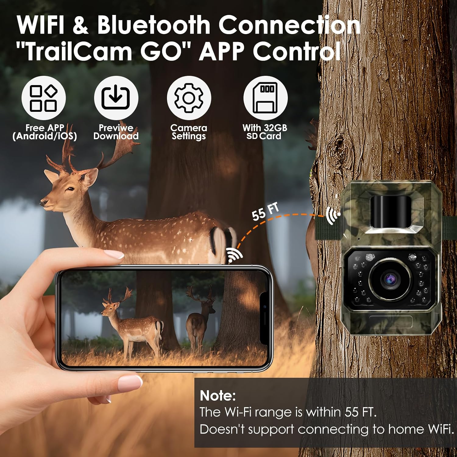 The MAXDONE Wildlife Camera 4K 64MP with Night Vision Motion Activated Brand New - Product View 2 available from Rouge Technologies