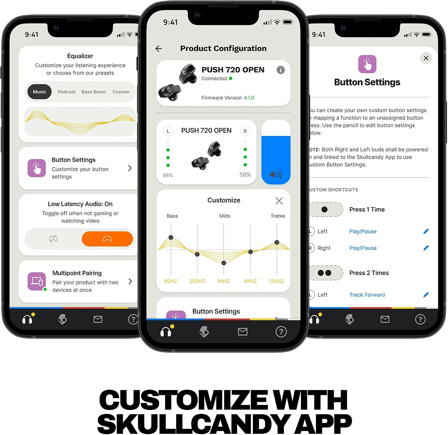The Skullcandy Push 720 Open Wireless Open-Ear Bluetooth Earbuds Bone Gold Brand New - Product View 6 available from Rouge Technologies