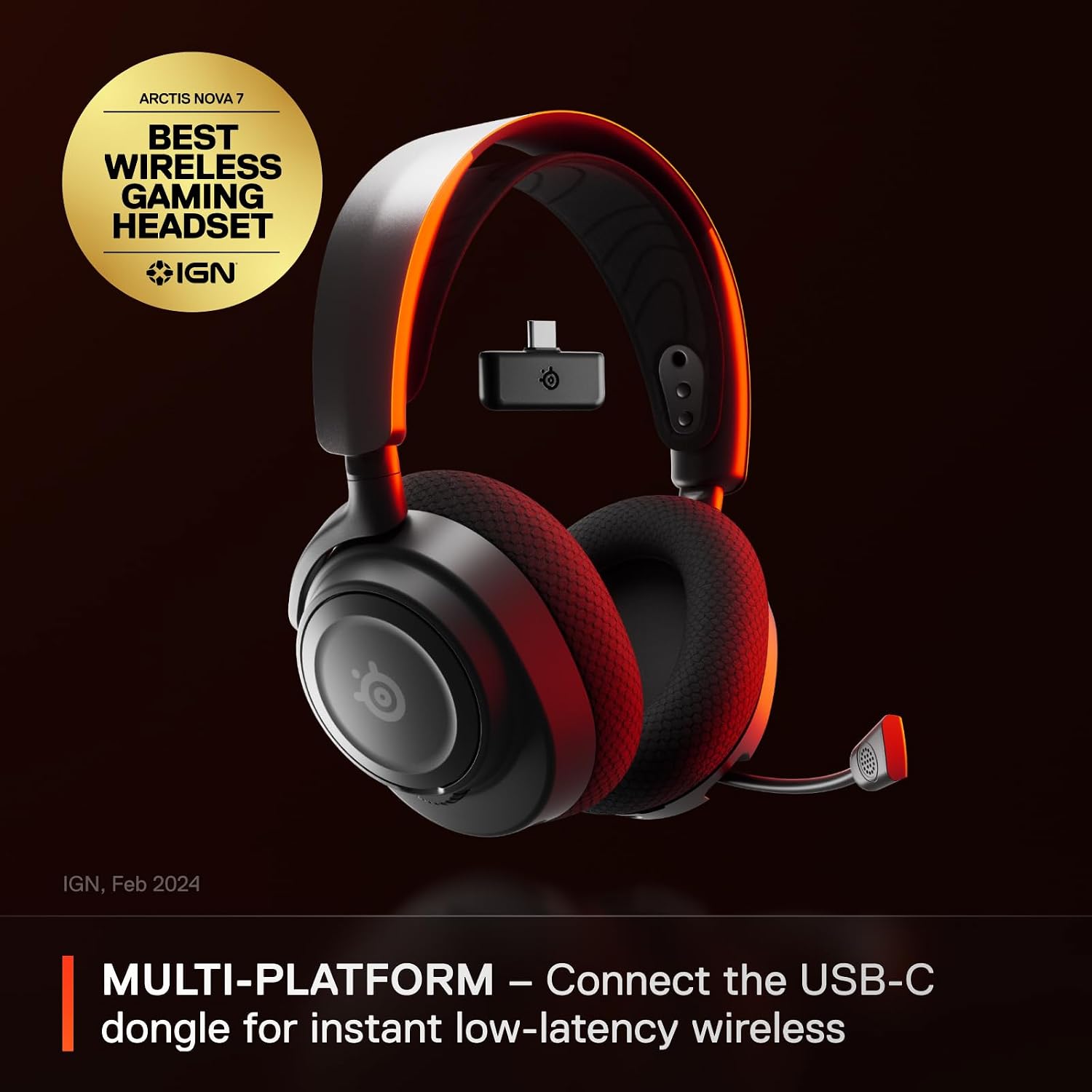 The SteelSeries Arctis Nova 7 Wireless Headset 2.4GHz Bluetooth 38H Battery PC PS5 - Product View 2 available from Rouge Technologies