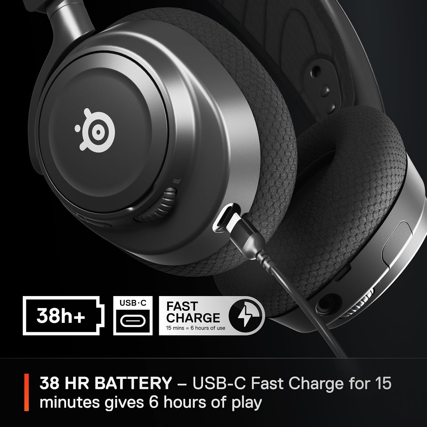 The SteelSeries Arctis Nova 7 Wireless Headset 2.4GHz Bluetooth 38H Battery PC PS5 - Product View 4 available from Rouge Technologies