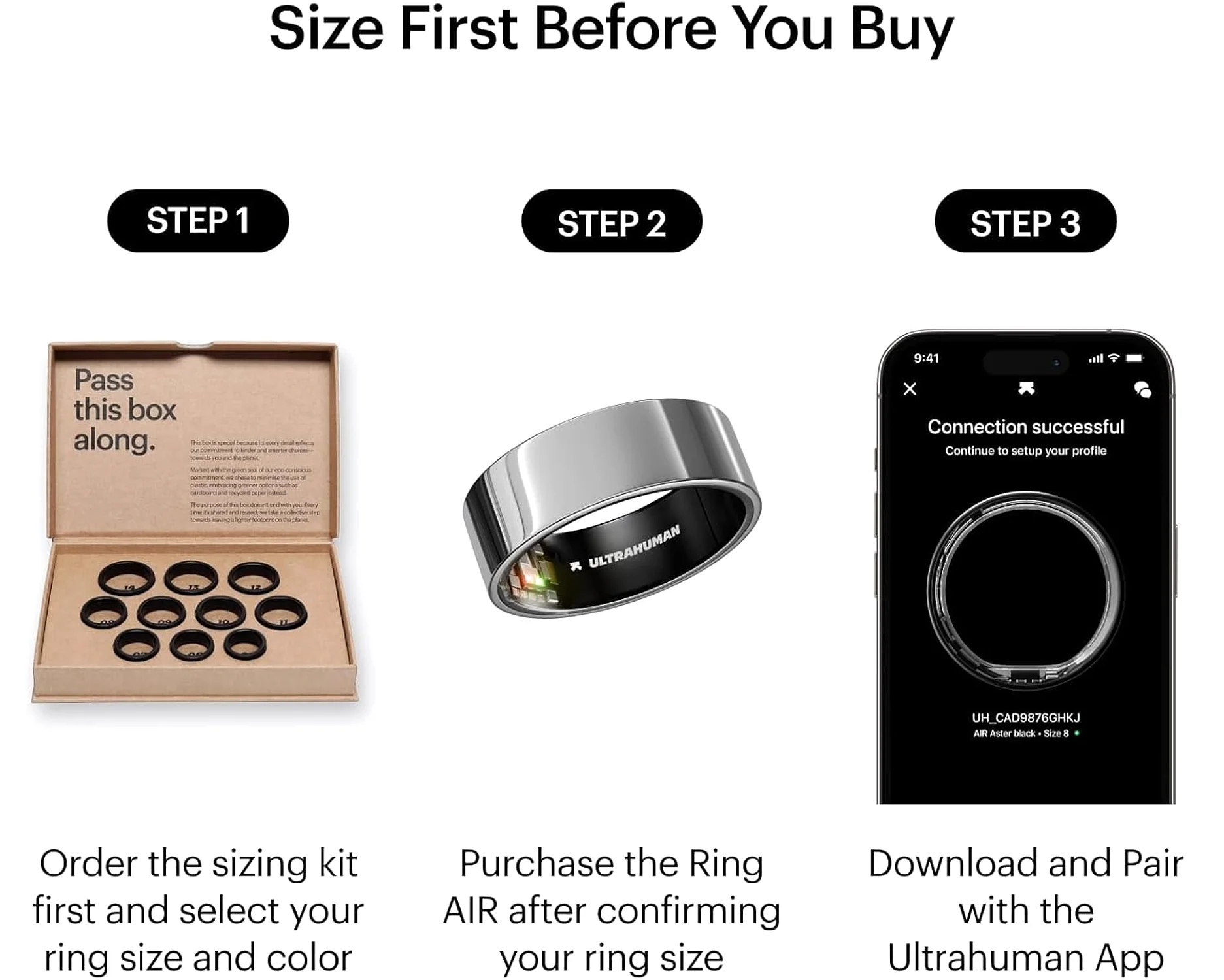 The ULTRAHUMAN Ring AIR - Space Silver - Size 12 - Smart Ring | No Monthly Sub - Product View 2 available from Rouge Technologies
