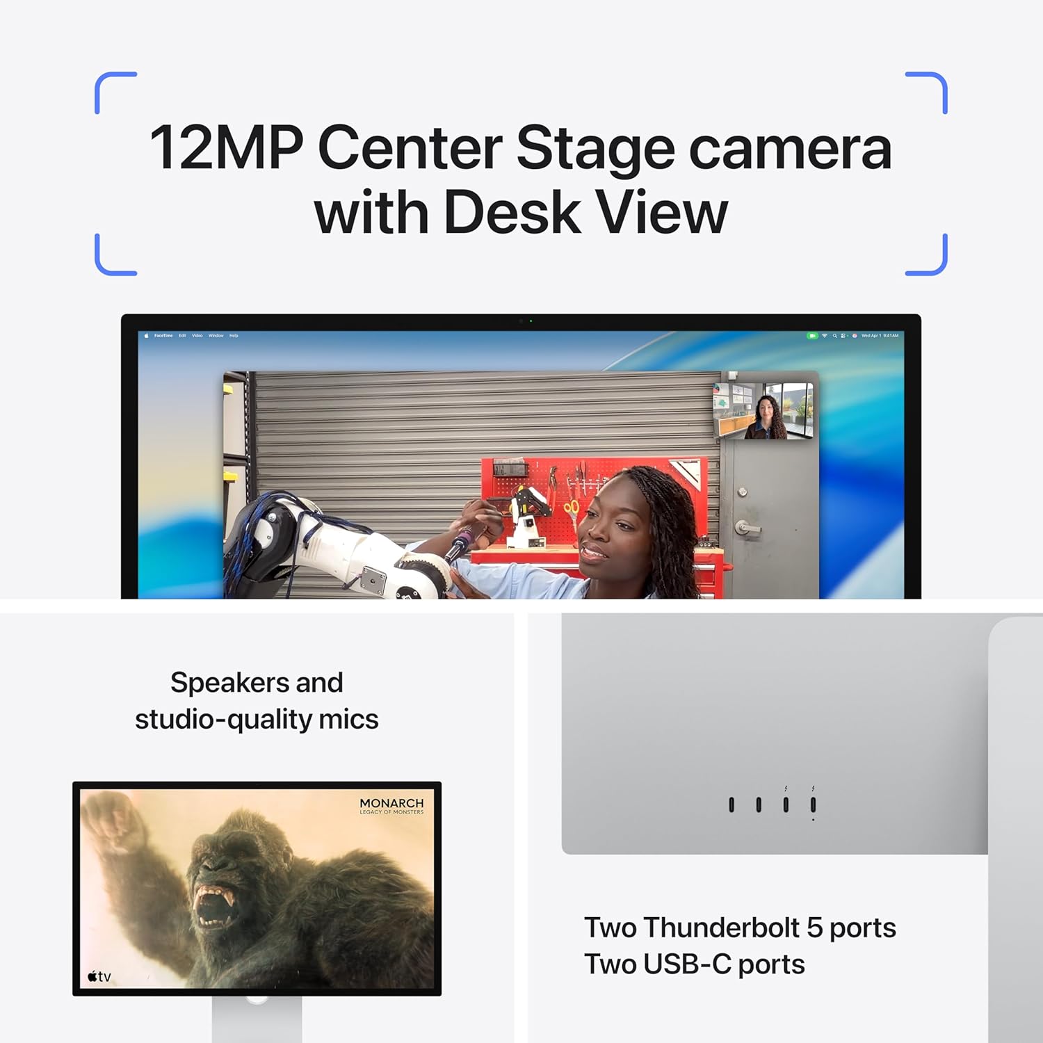 The Apple Studio Display 27” 5K Standard Glass Tilt-Adjustable Stand 600 Nits - Product View 4 available from Rouge Technologies
