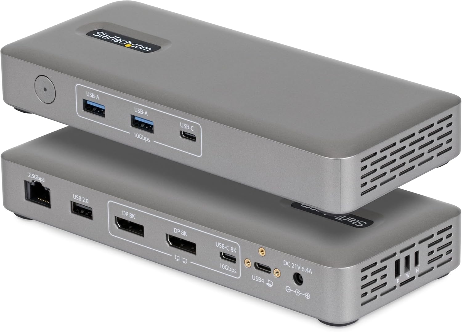 The StarTech USB4 Universal Dock Dual 4K 144Hz 8K 60Hz DisplayPort 100W Passtrough - Product View 1 available from Rouge Technologies