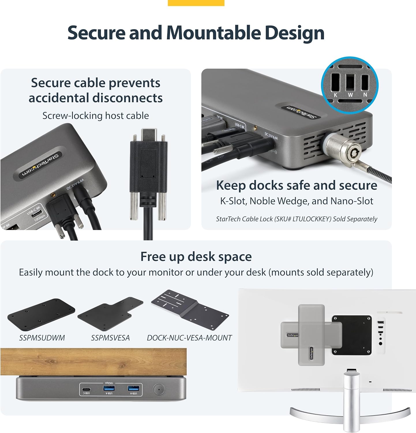 The StarTech USB4 Universal Dock Dual 4K 144Hz 8K 60Hz DisplayPort 100W Passtrough - Product View 6 available from Rouge Technologies