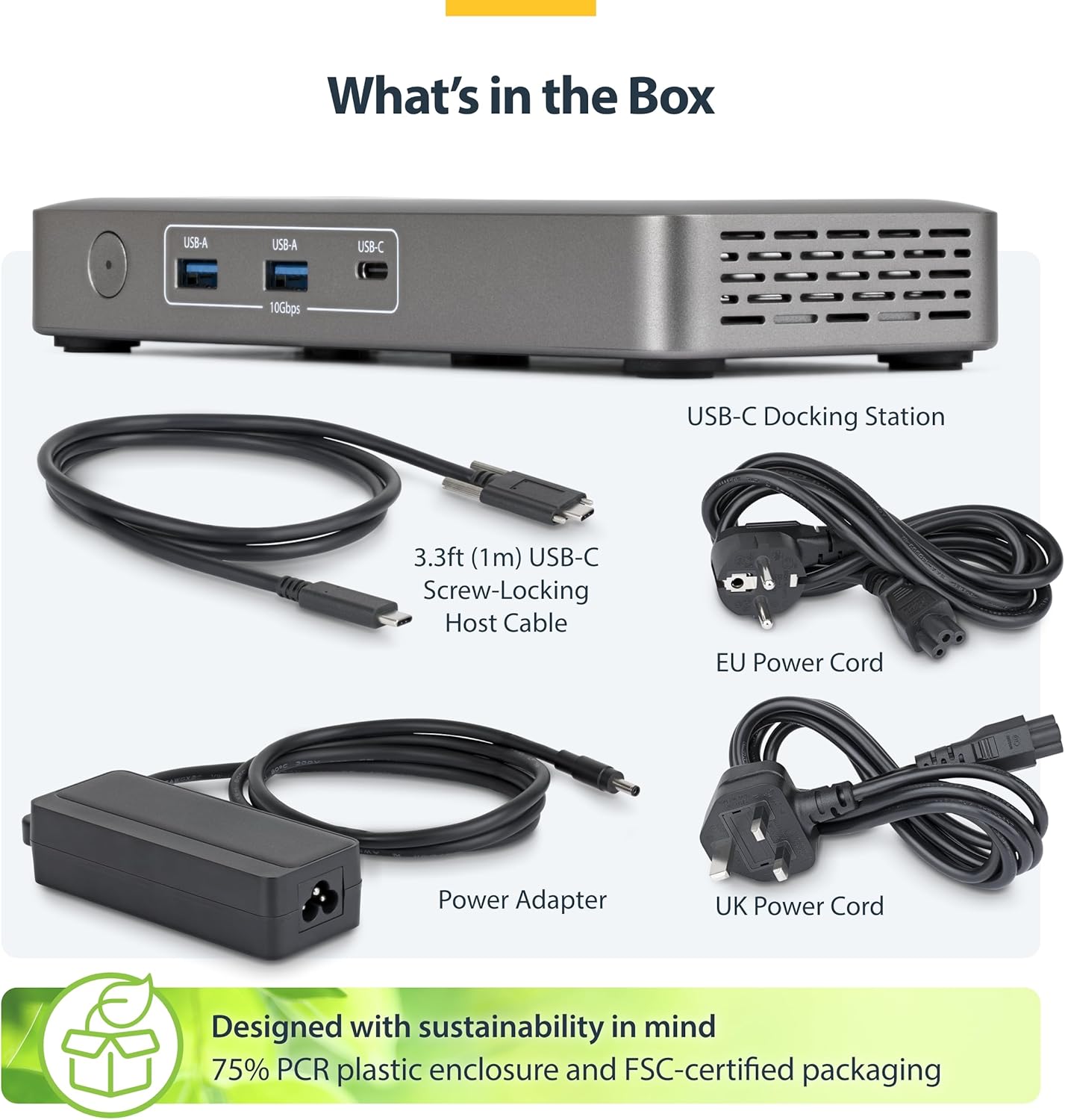 The StarTech USB4 Universal Dock Dual 4K 144Hz 8K 60Hz DisplayPort 100W Passtrough - Product View 7 available from Rouge Technologies
