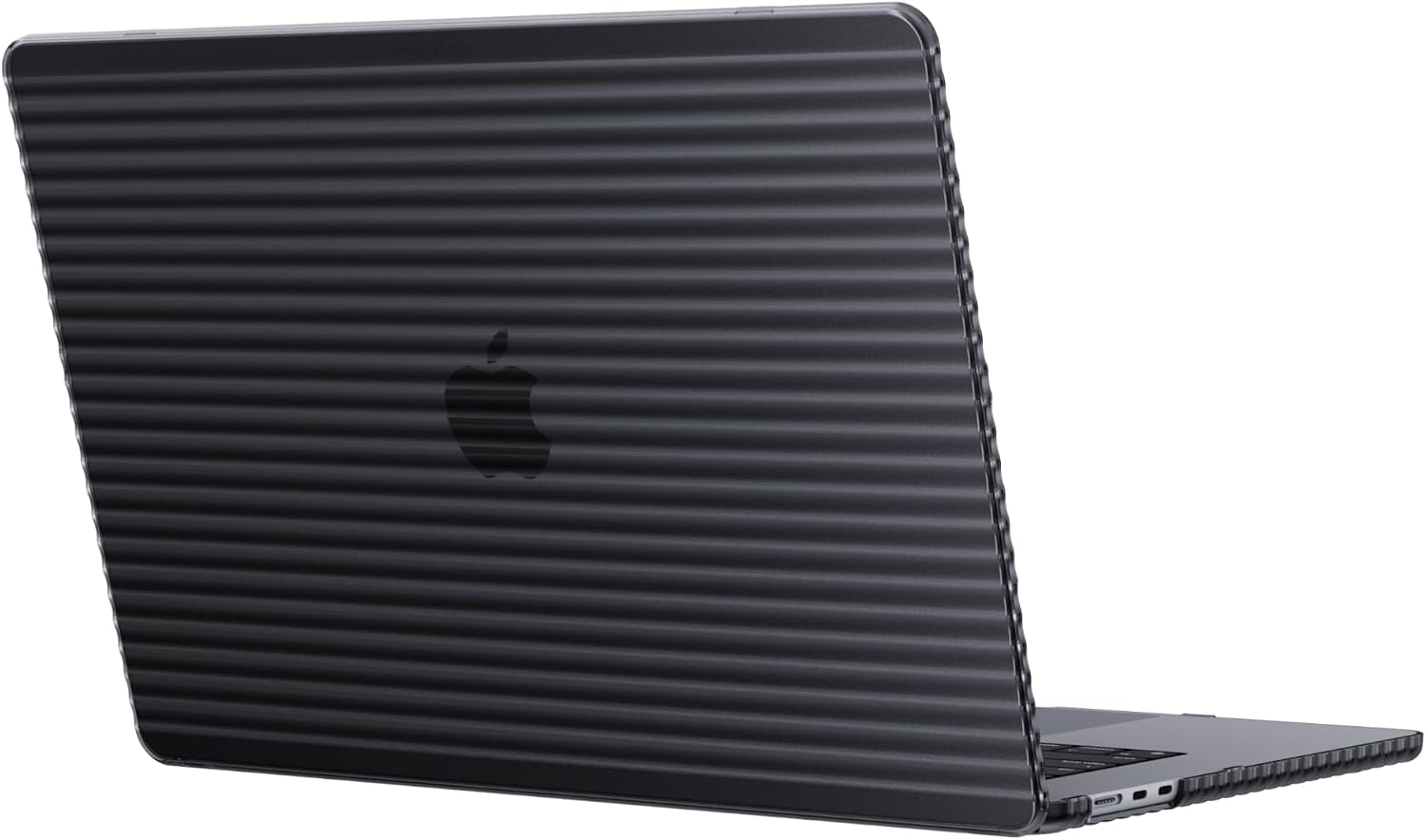 The Tech21 EvoWave MacBook Air 15 Inch 2023 Protective Hard Shell Case Charcoal - Product View 1 available from Rouge Technologies