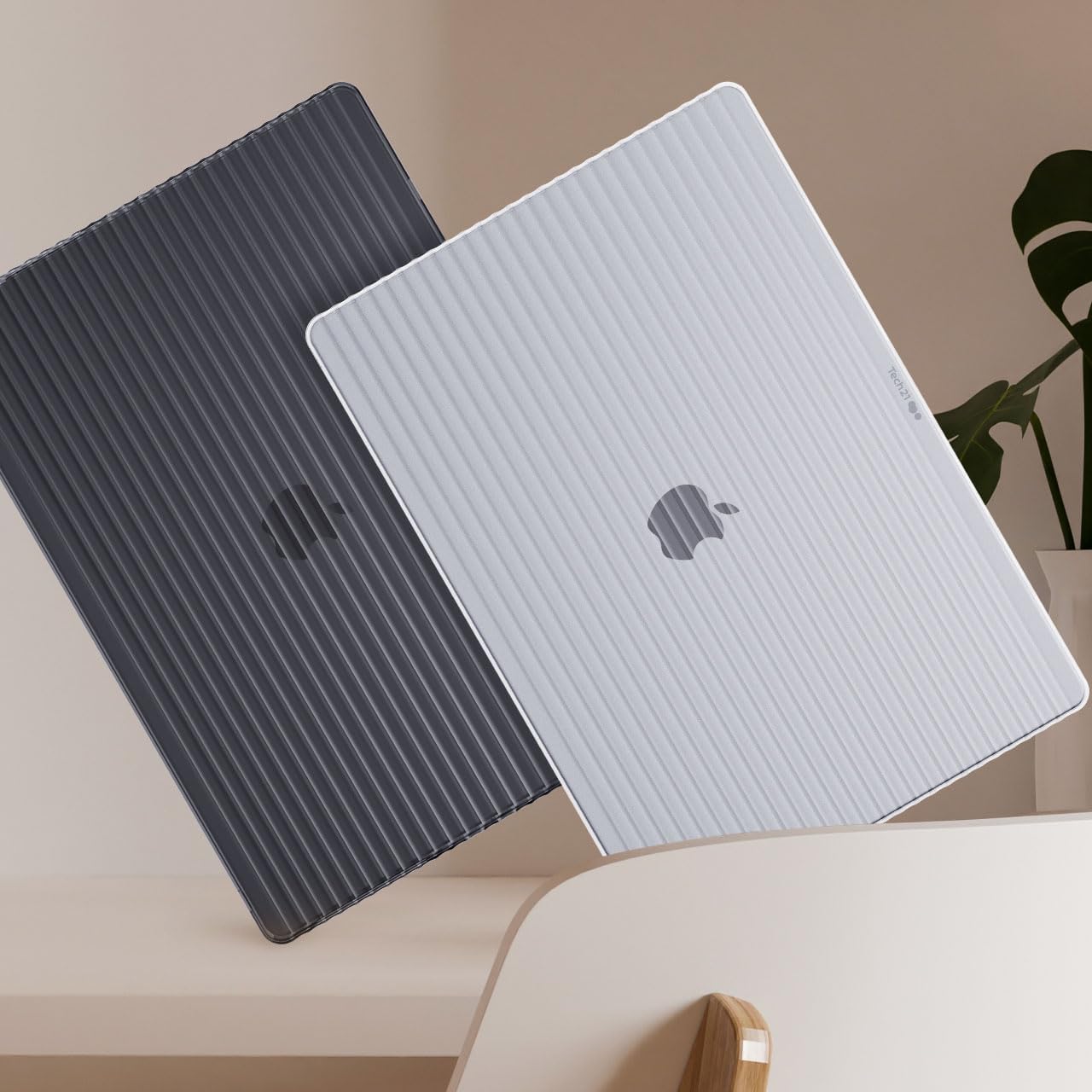 The Tech21 EvoWave MacBook Air 15 Inch 2023 Protective Hard Shell Case Charcoal - Product View 6 available from Rouge Technologies