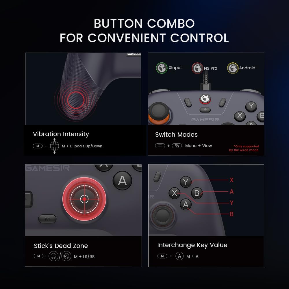 The GameSir Nova Lite Black Wireless Game Pad PC Switch iOS and Android - Product View 5 available from Rouge Technologies