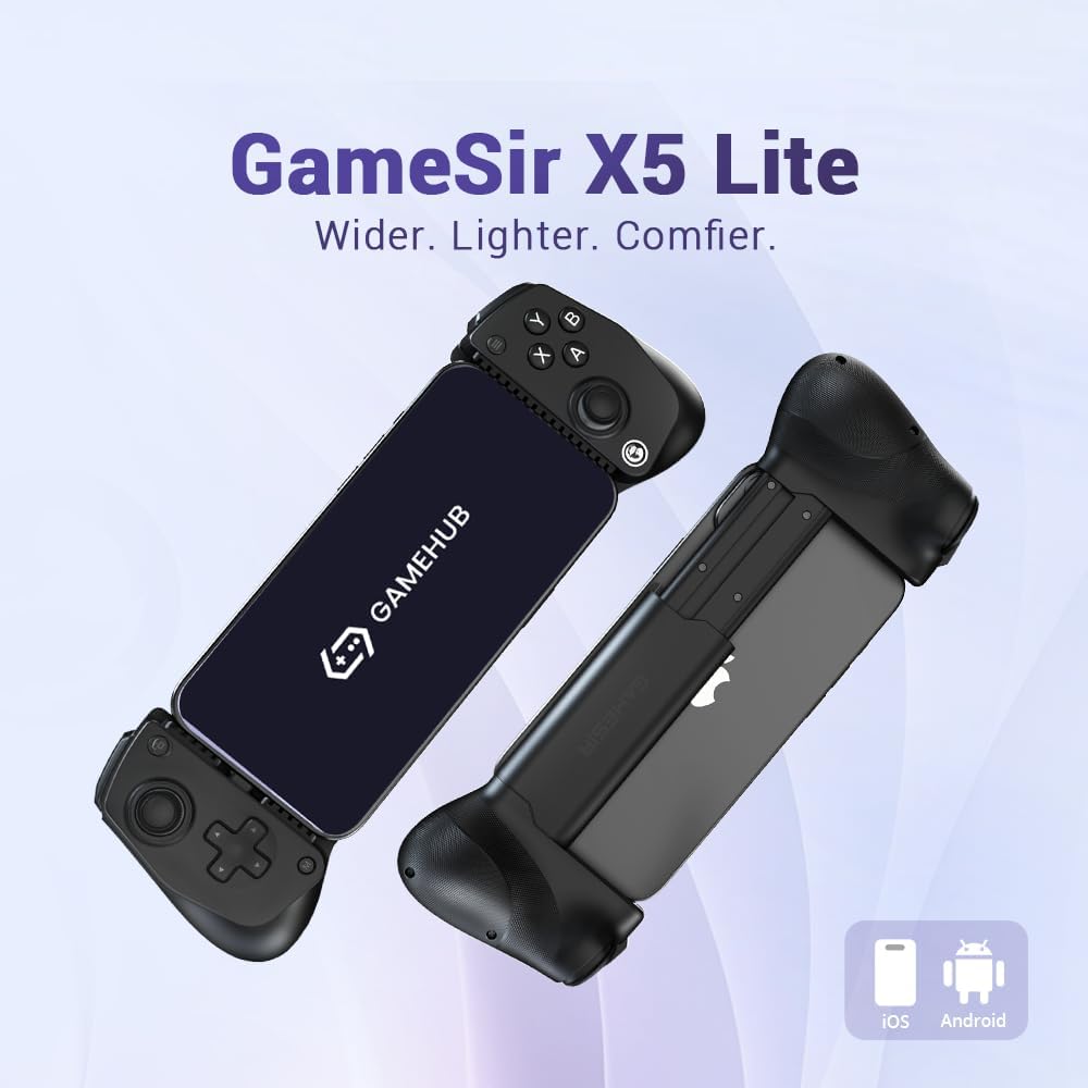 The GameSir X5 Lite Android Mobile Gaming Controller Hall Effect USB C Black - Product View 2 available from Rouge Technologies