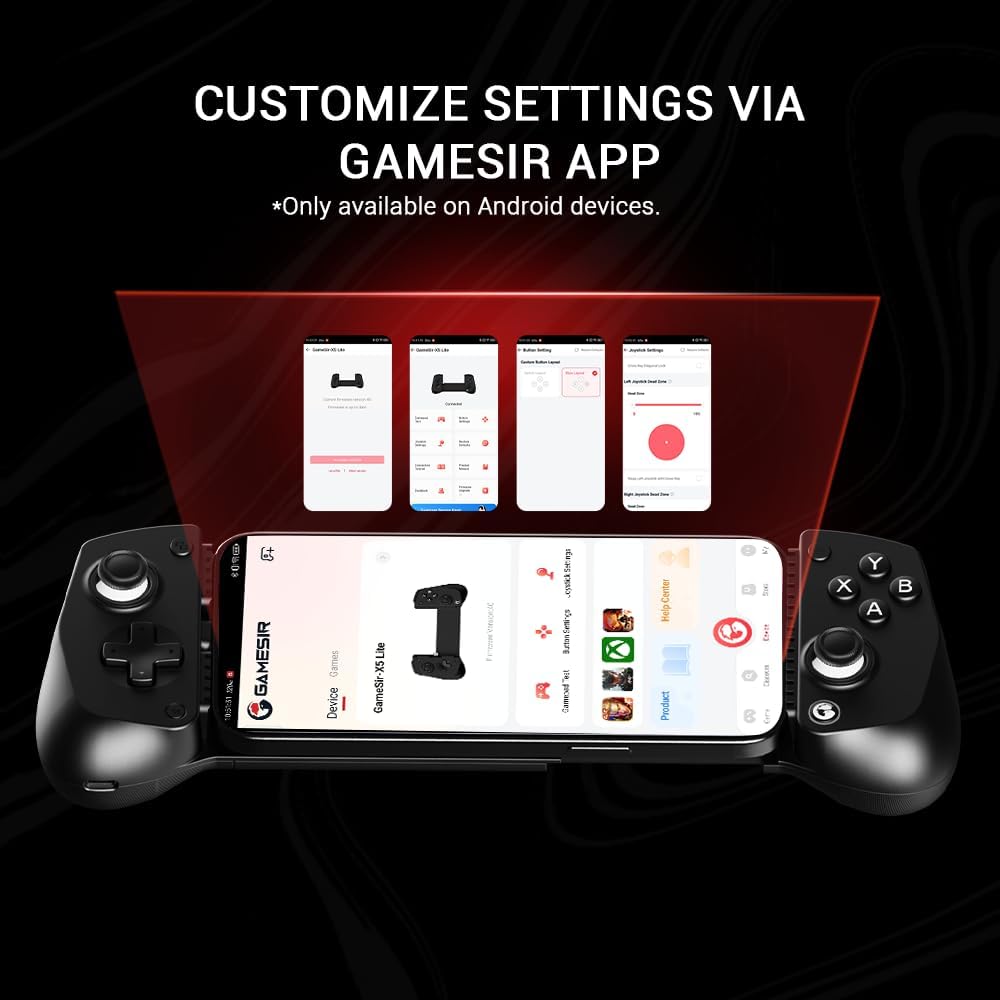The GameSir X5 Lite Android Mobile Gaming Controller Hall Effect USB C Black - Product View 7 available from Rouge Technologies
