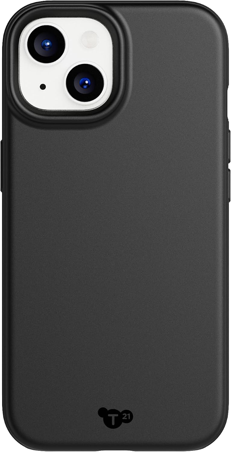 The Tech21 EvoLite iPhone 15 Black Impact Protection Case with Camera Protection - Product View 2 available from Rouge Technologies
