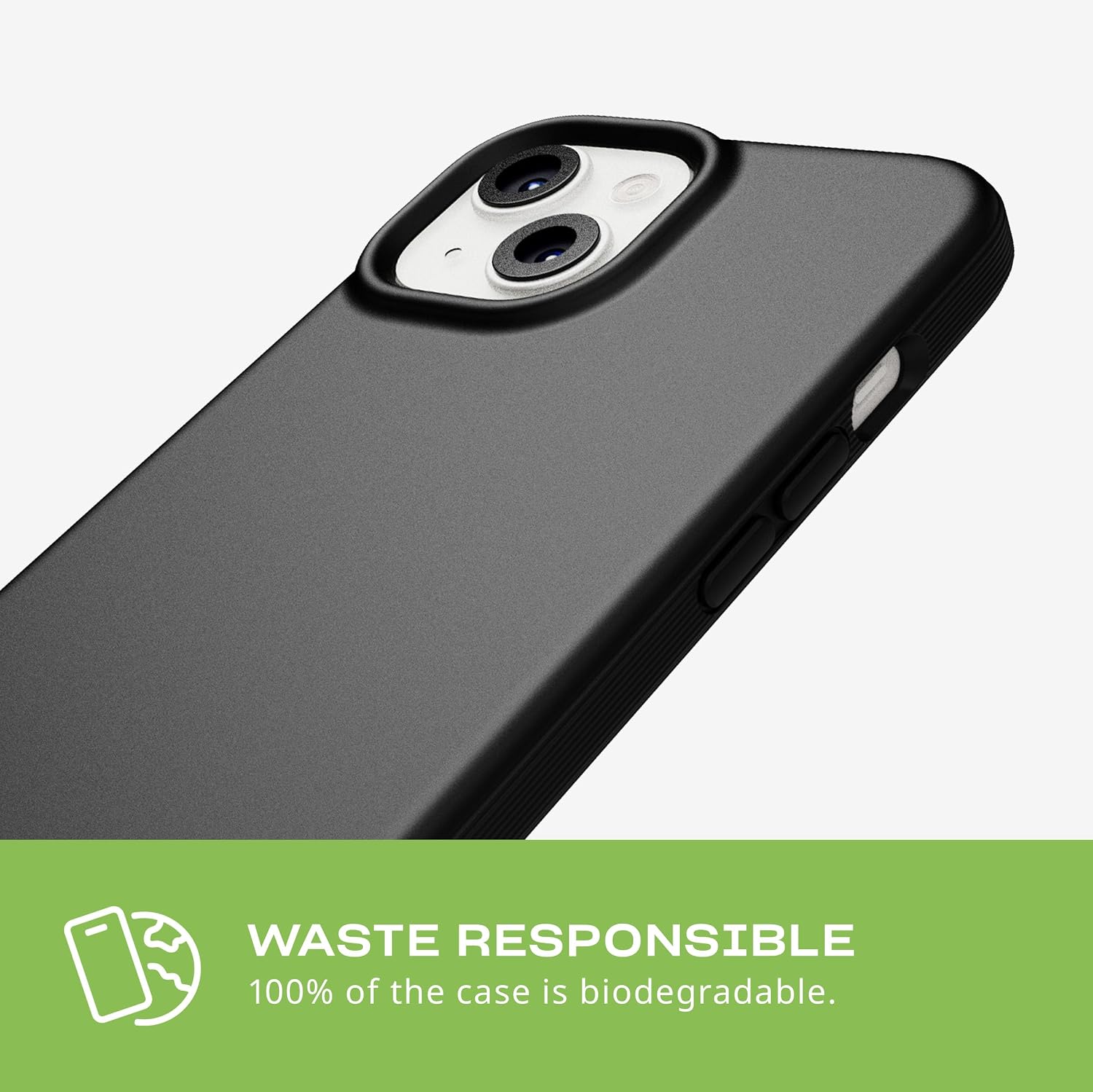 The Tech21 EvoLite iPhone 15 Black Impact Protection Case with Camera Protection - Product View 5 available from Rouge Technologies