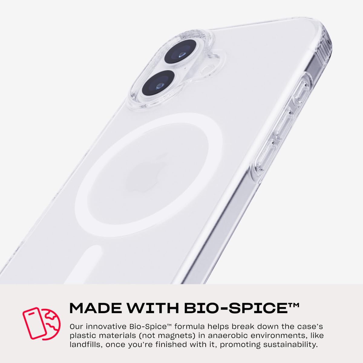 The Tech21 EvoLite iPhone 17 Clear MagSafe Case 10ft Drop Protection Slim Cover - Product View 9 available from Rouge Technologies