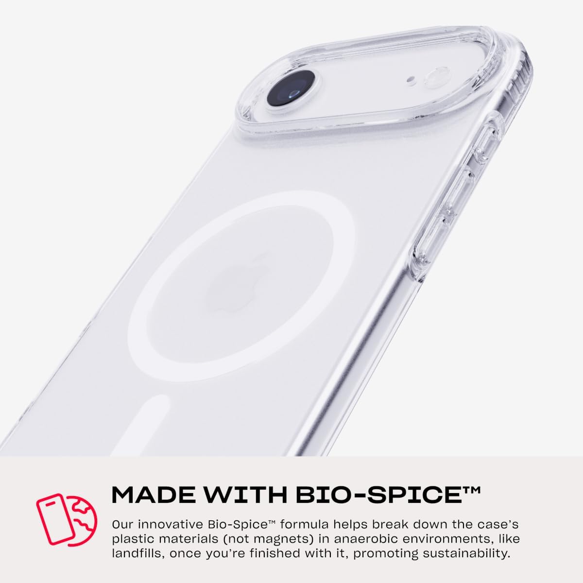 The Tech21 EvoLite MagSafe iPhone 17 Air Clear Case 10ft Drop Protection Slim Cover - Product View 10 available from Rouge Technologies