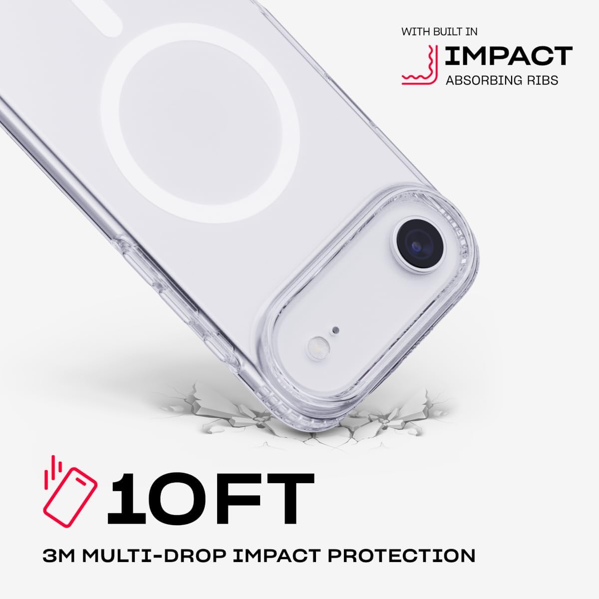 The Tech21 EvoLite MagSafe iPhone 17 Air Clear Case 10ft Drop Protection Slim Cover - Product View 8 available from Rouge Technologies
