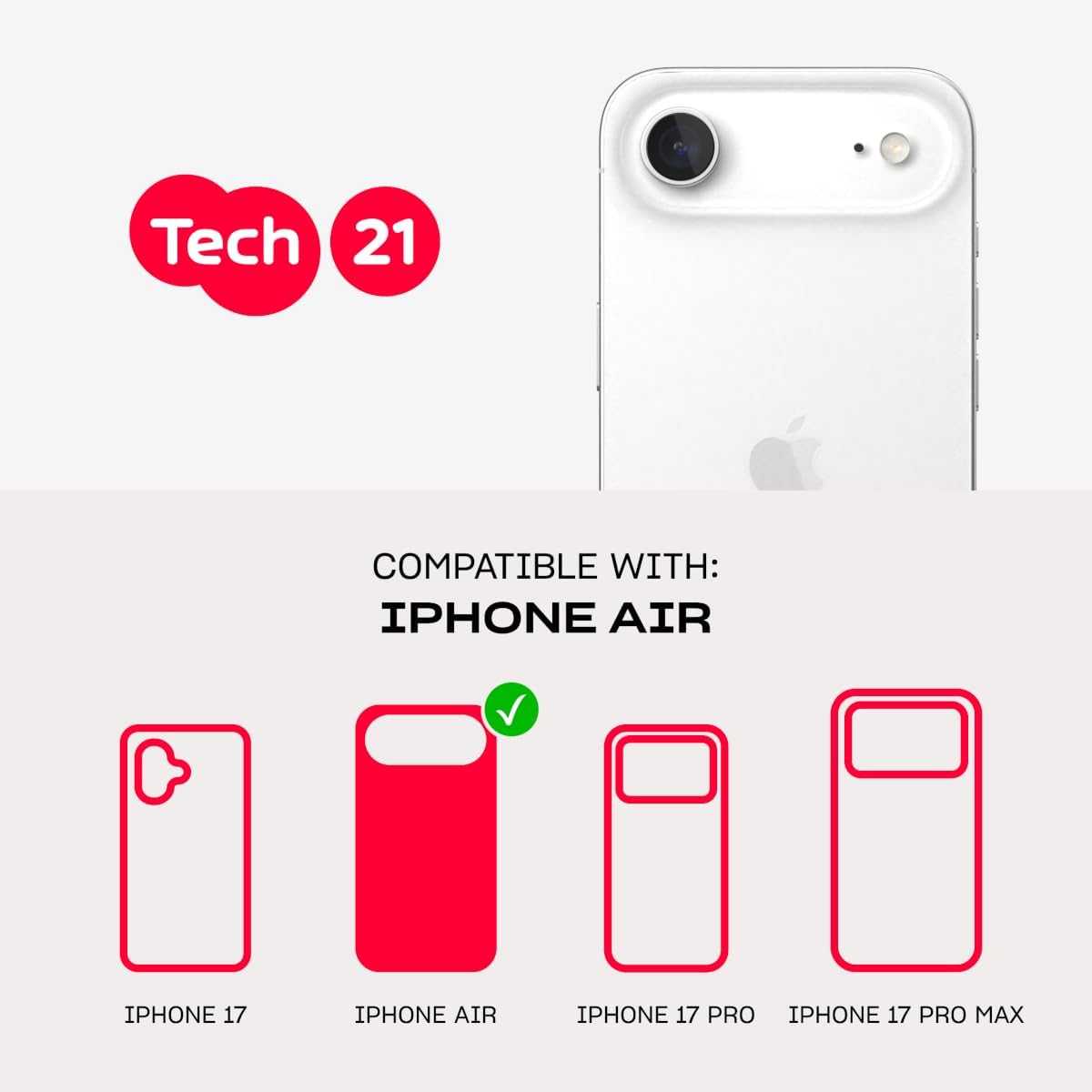 The Tech21 EvoLite MagSafe iPhone 17 Air New Case 10ft Drop Protection Slim Cover - Product View 7 available from Rouge Technologies