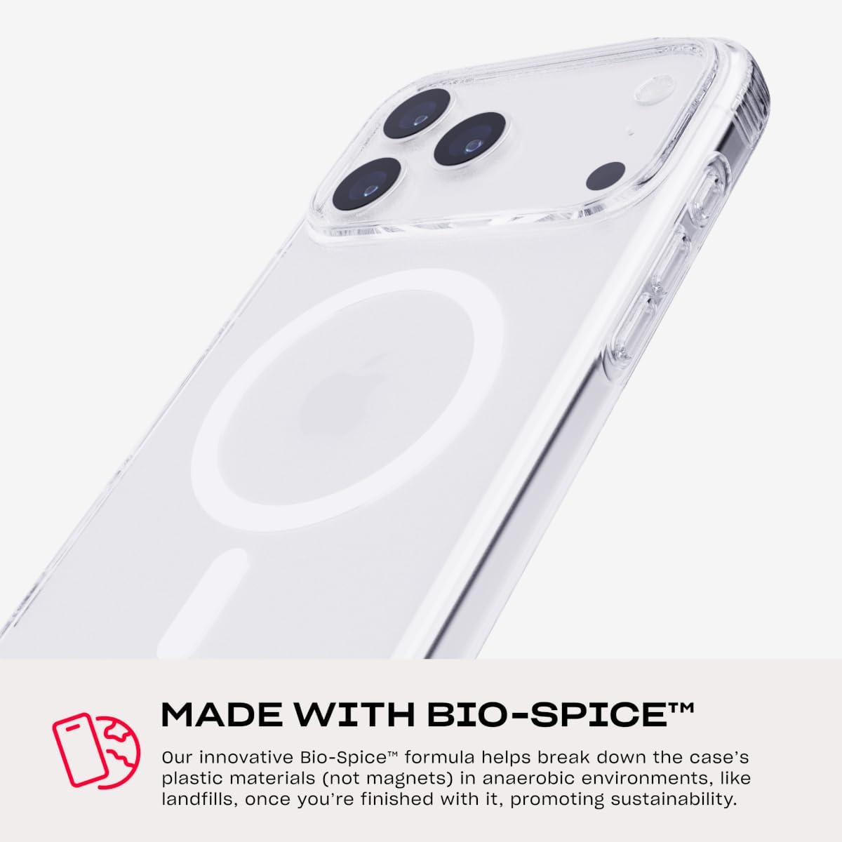 The Tech21 EvoLite MagSafe iPhone 17 Pro Max Clear Case with 10ft Drop Protection - Product View 10 available from Rouge Technologies