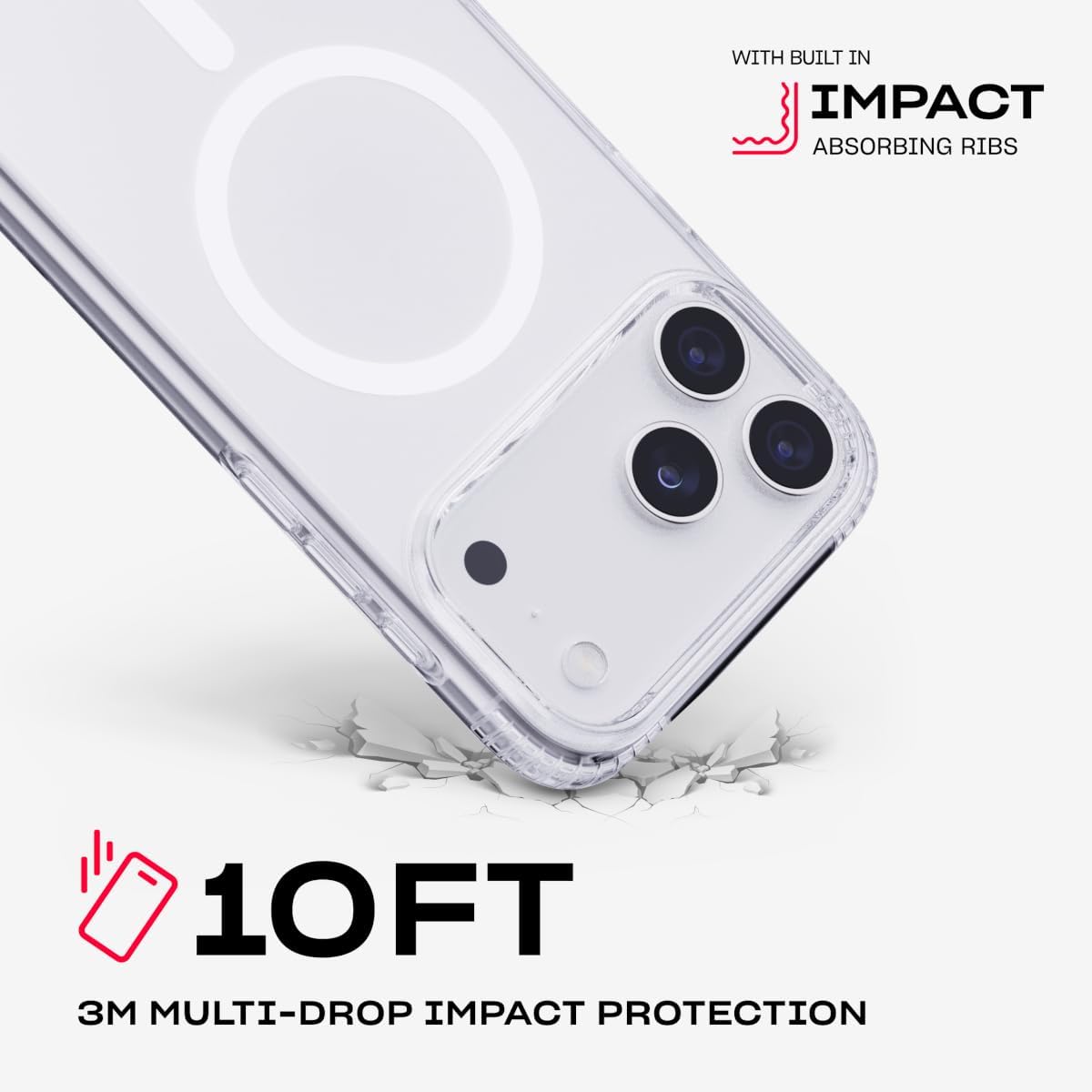 The Tech21 EvoLite MagSafe iPhone 17 Pro Max Clear Case with 10ft Drop Protection - Product View 8 available from Rouge Technologies
