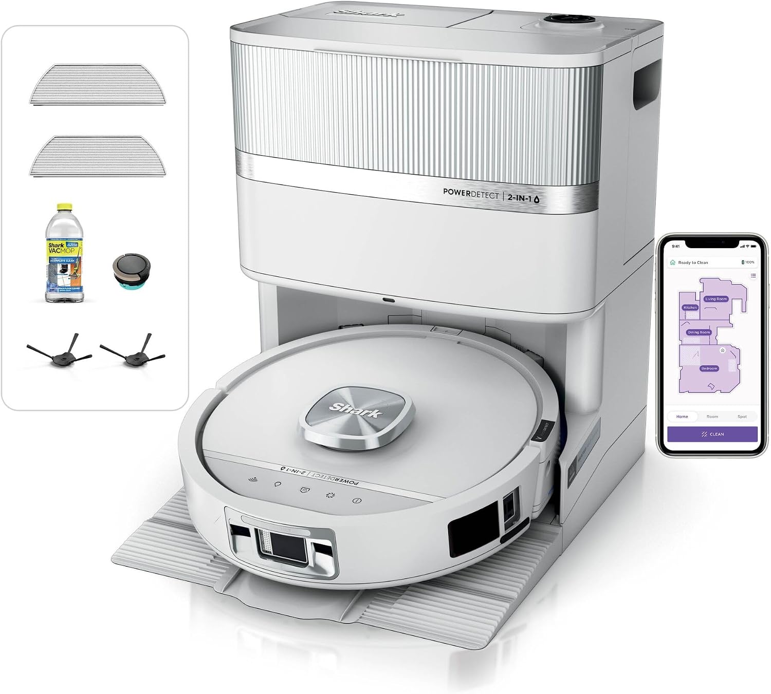 The Shark PowerDetect UV Reveal Robot 2 in 1 Mop Vacuum White AV3010XEUKWH - Product View 1 available from Rouge Technologies