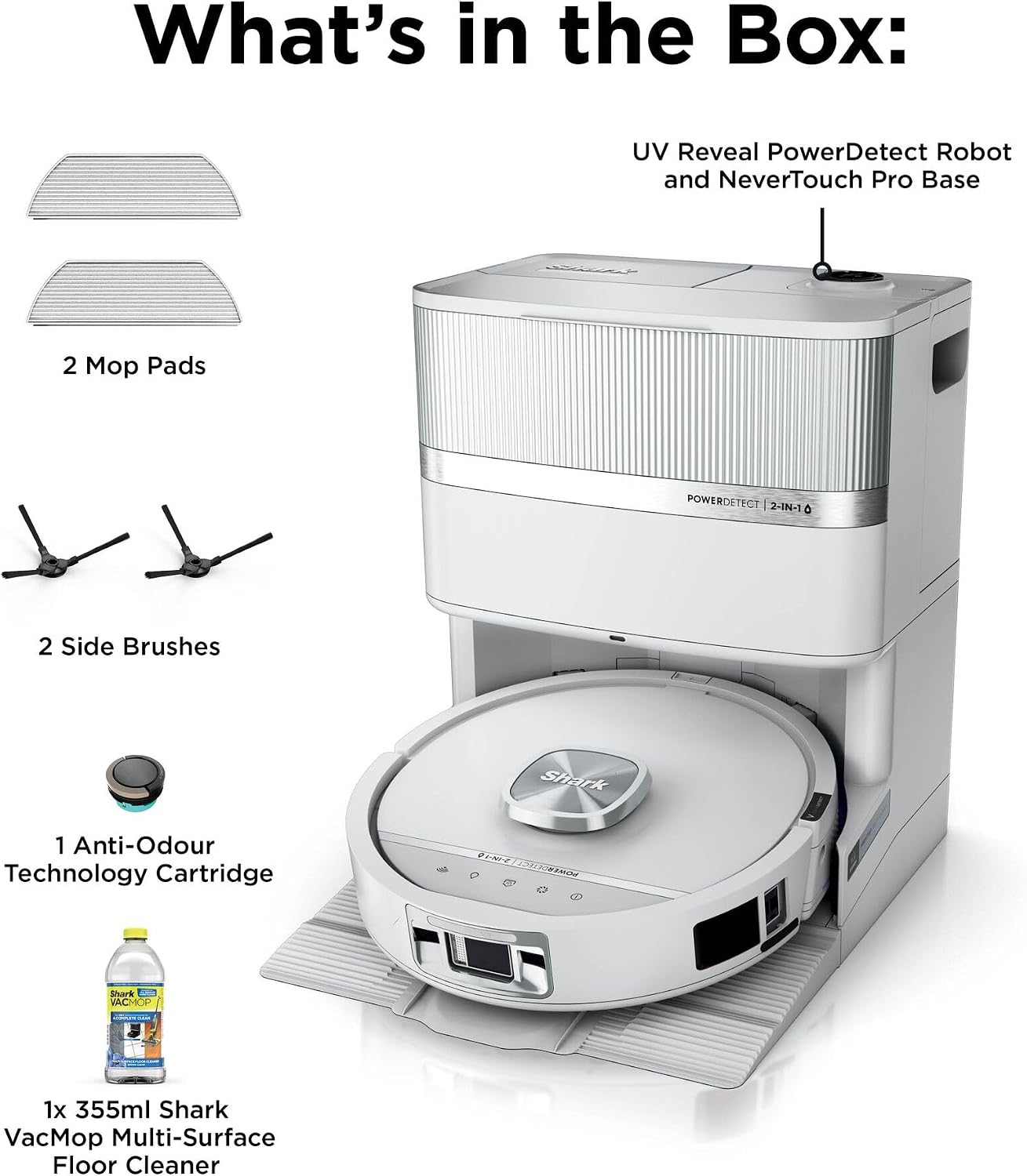 The Shark PowerDetect UV Reveal Robot 2 in 1 Mop Vacuum White AV3010XEUKWH - Product View 10 available from Rouge Technologies