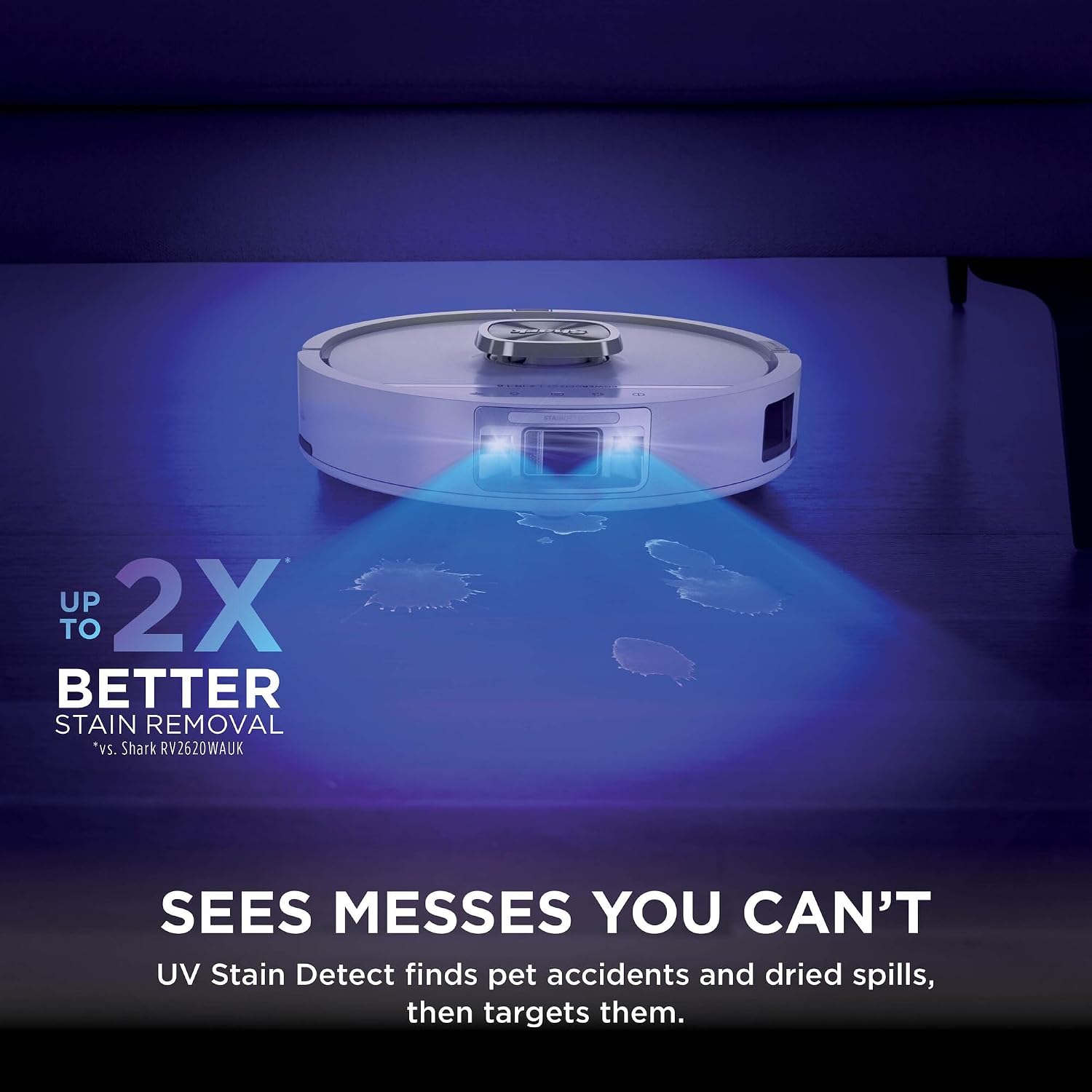 The Shark PowerDetect UV Reveal Robot 2 in 1 Mop Vacuum White AV3010XEUKWH - Product View 3 available from Rouge Technologies