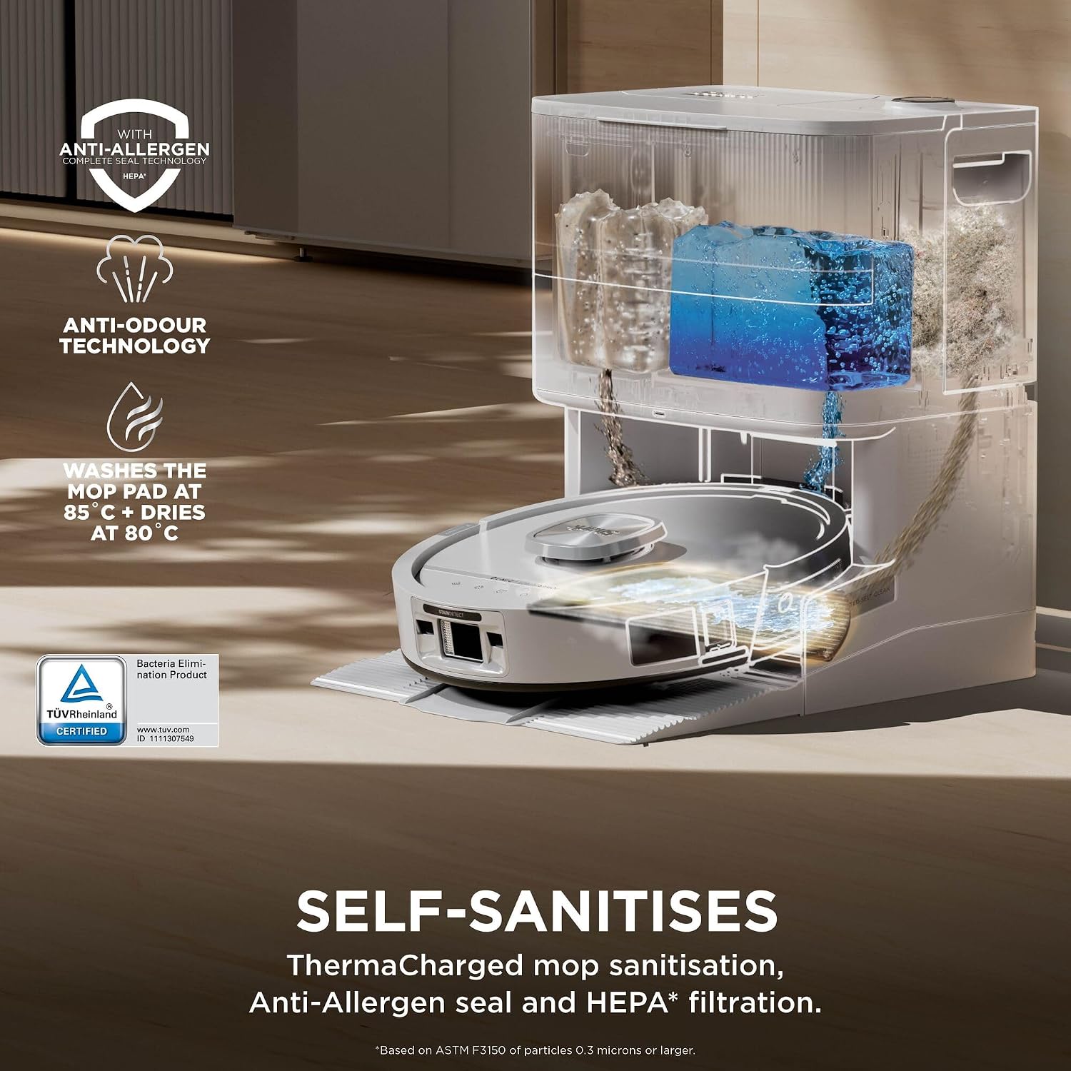 The Shark PowerDetect UV Reveal Robot 2 in 1 Mop Vacuum White AV3010XEUKWH - Product View 6 available from Rouge Technologies