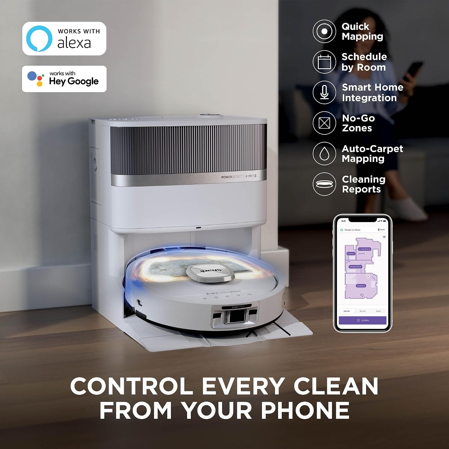 The Shark PowerDetect UV Reveal Robot 2 in 1 Mop Vacuum White AV3010XEUKWH - Product View 9 available from Rouge Technologies