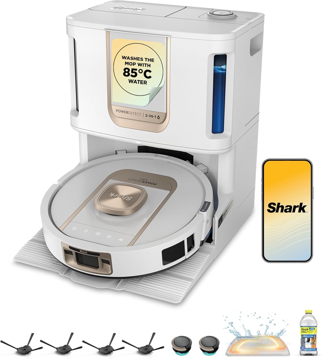 The Shark ThermaCharged PowerDetect Wet Dry Robot Vacuum White Gold AV2920XEUKWH - Product View 1 available from Rouge Technologies