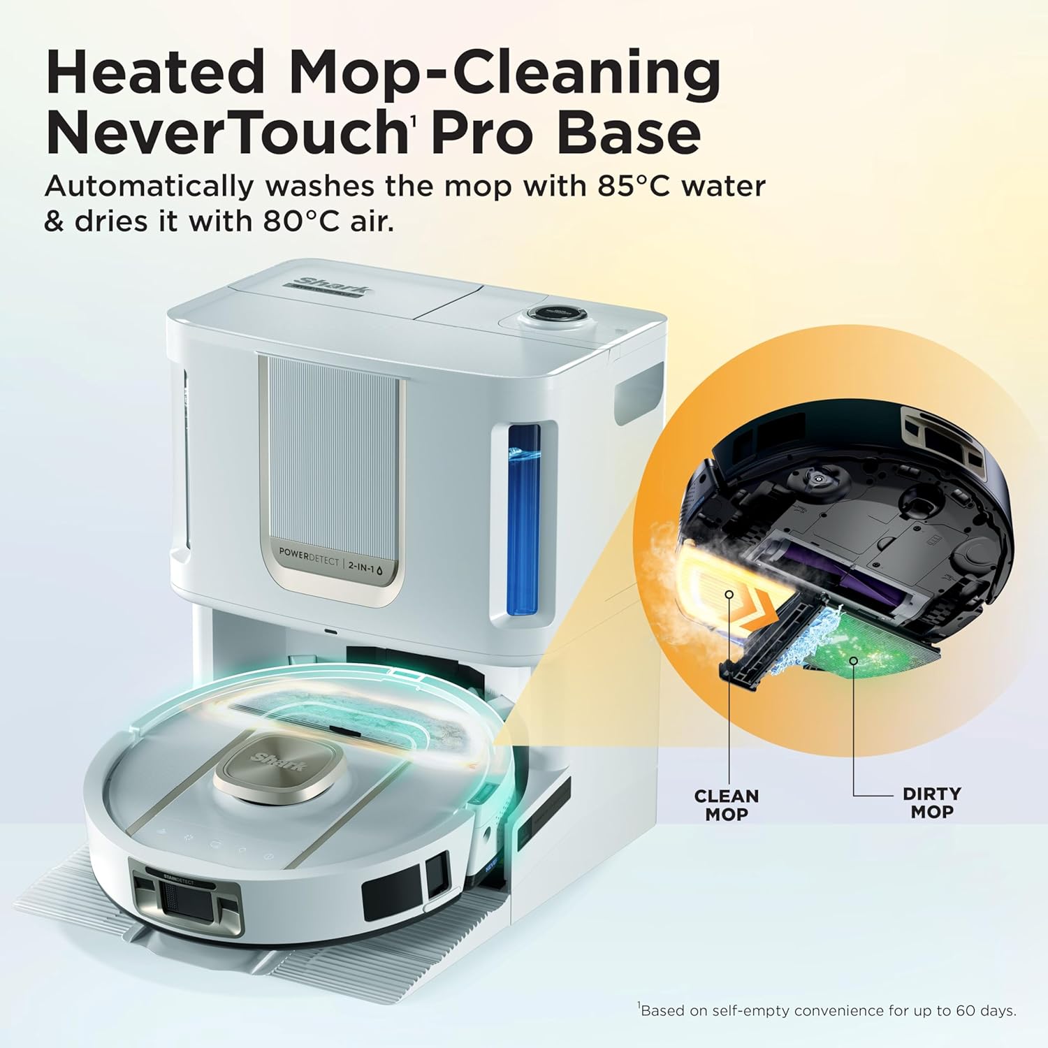 The Shark ThermaCharged PowerDetect Wet Dry Robot Vacuum White Gold AV2920XEUKWH - Product View 2 available from Rouge Technologies