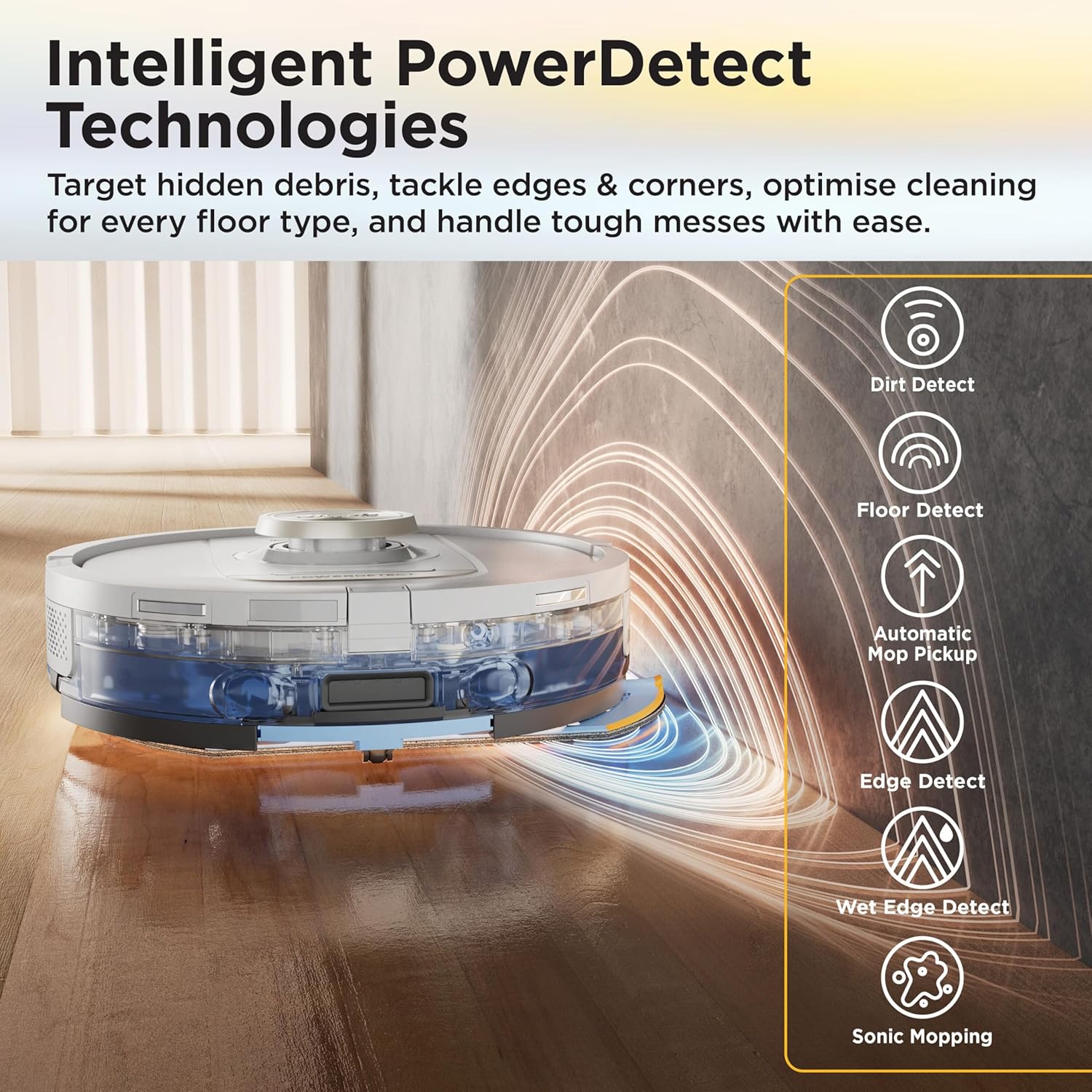 The Shark ThermaCharged PowerDetect Wet Dry Robot Vacuum White Gold AV2920XEUKWH - Product View 4 available from Rouge Technologies