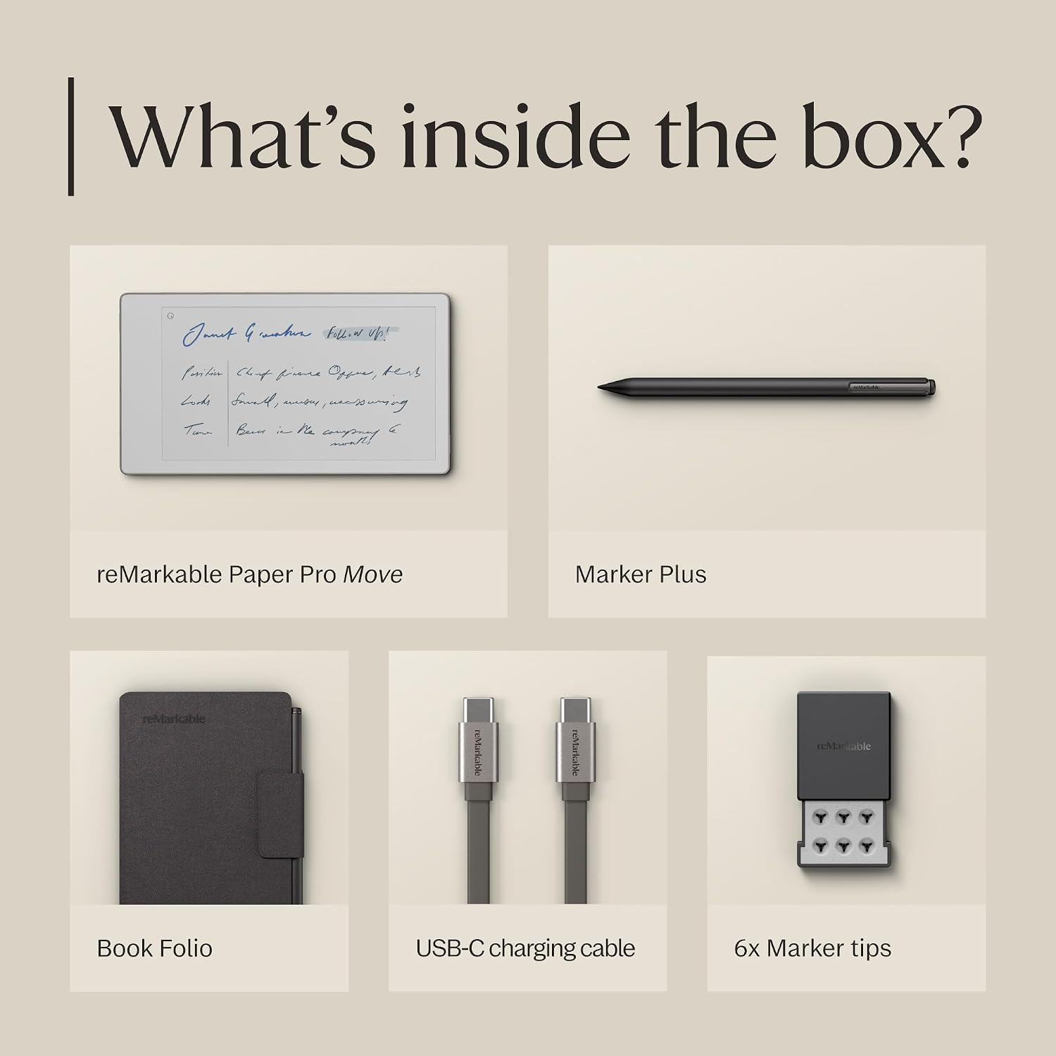 The reMarkable Paper Pro Move Portable Tablet 7.8 Marker Plus and Basalt Book Folio - Product View 14 available from Rouge Technologies