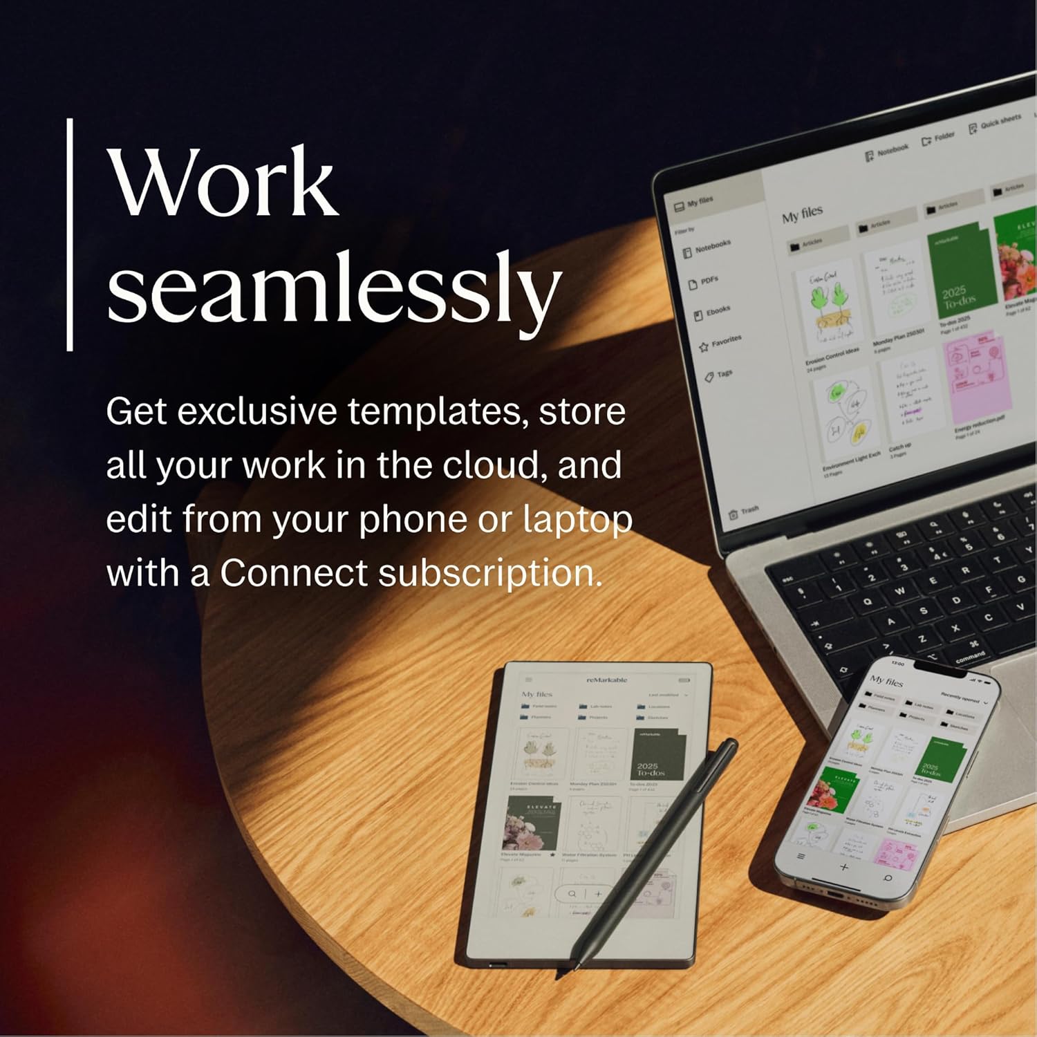 The reMarkable Paper Pro Move Portable Tablet 7.8 Marker Plus and Basalt Book Folio - Product View 6 available from Rouge Technologies