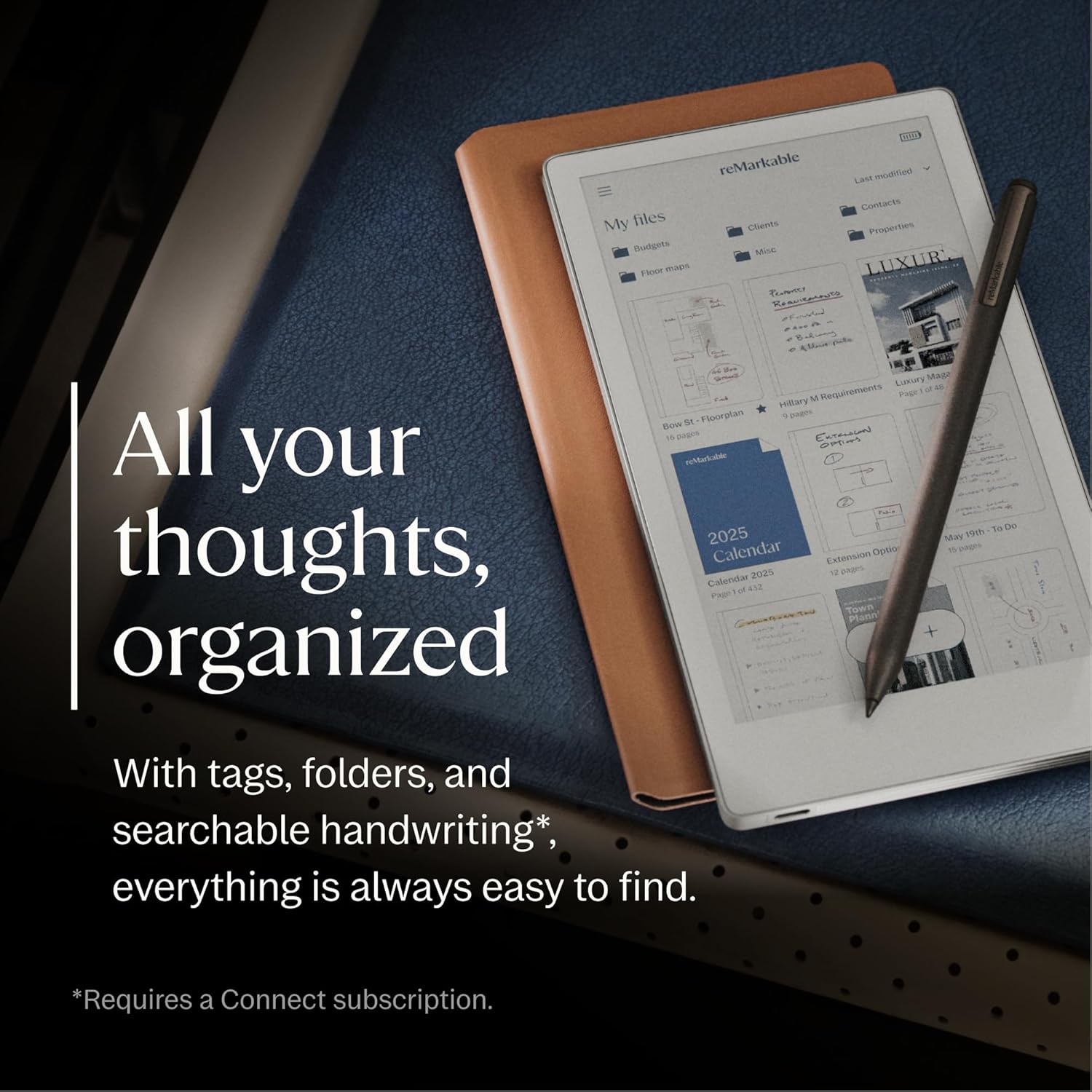The reMarkable Paper Pro Move Portable Tablet 7.8 Marker Plus and Basalt Book Folio - Product View 8 available from Rouge Technologies